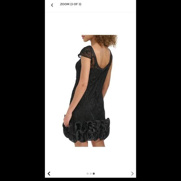 Guess Floral-Ruffled Hem Women's Mesh / Lace Dress In Size 4 - Picture 3 of 9